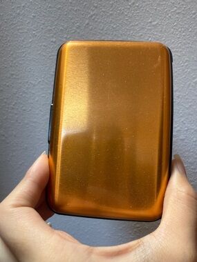 RFID Metallic Orange Card Holder Wallet